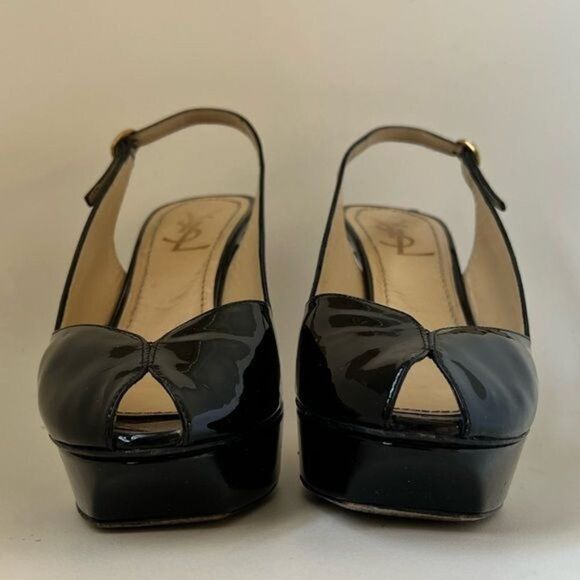 Yves Saint Laurent Tribute 105 Sling Back Patent Leather Size 38.5 - Picture 7 of 9